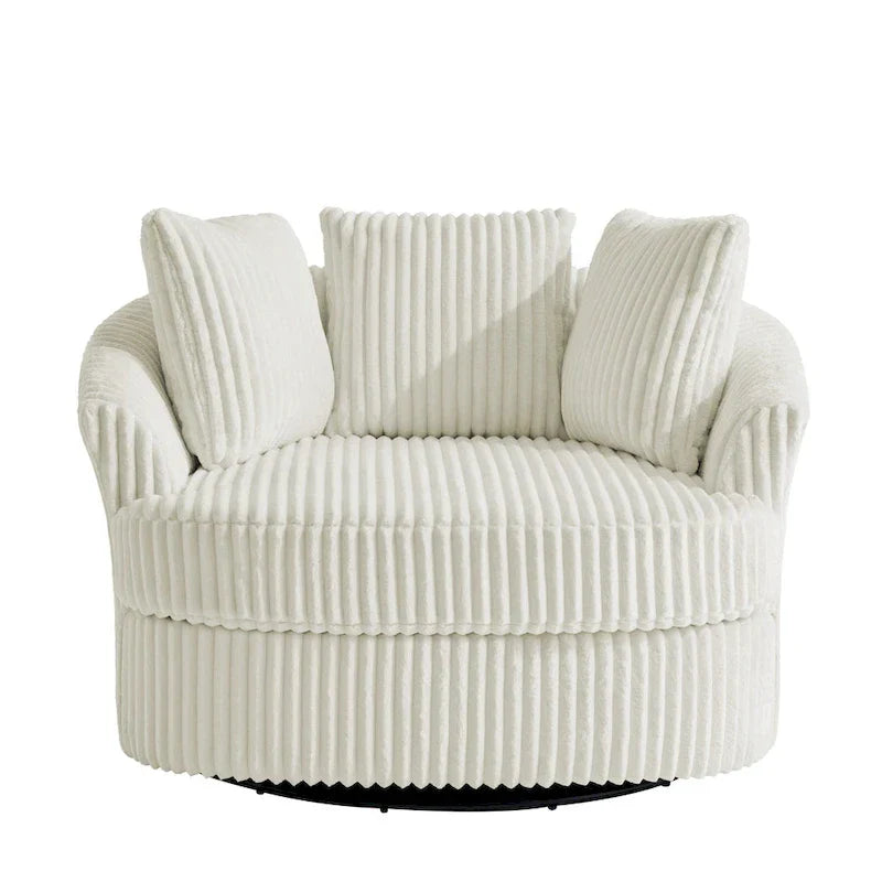 Poltrona girevole a botte con braccioli incassati e fodera DREAMSIDEA