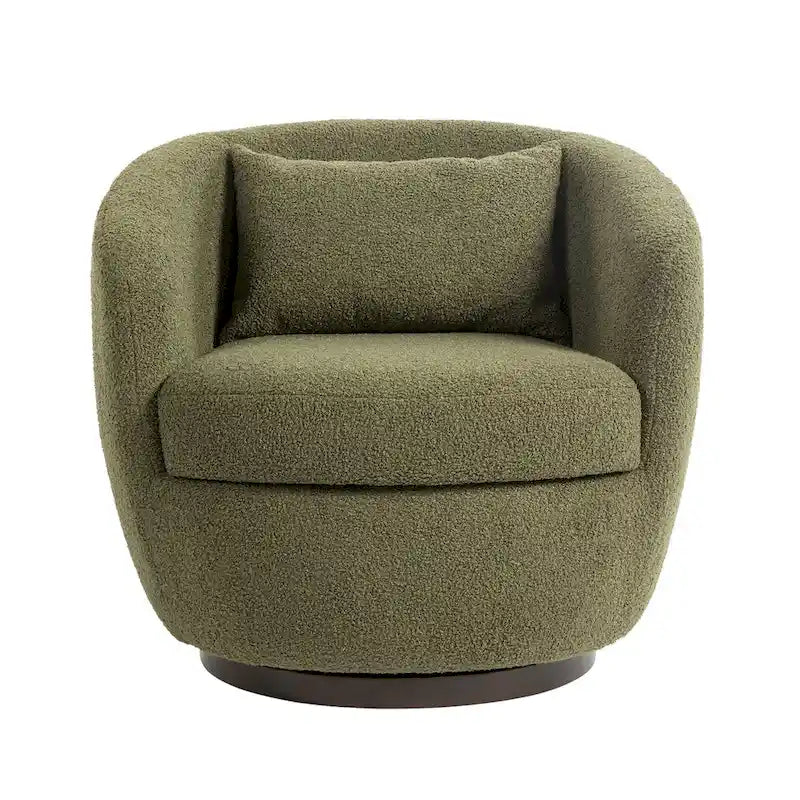 Poltrona Girevole Imbottita a Botte con Contenitore, Sedia Moderna da Salotto per Camera da Letto/Ufficio/Zone Lettura