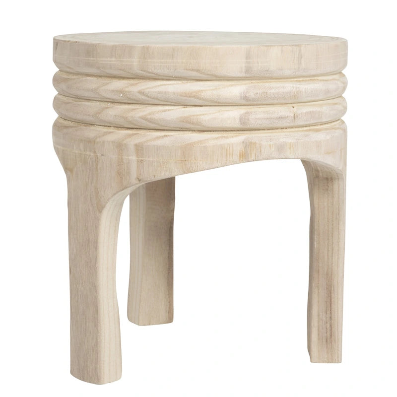 Paulownia Wood Carved Stool