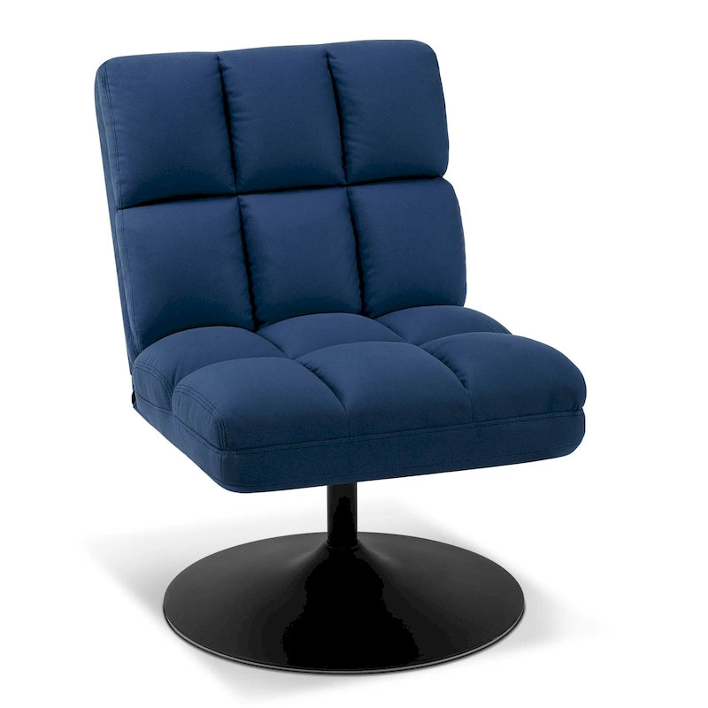MCombo Poltrone Girevoli di Design, Sedie Moderne per Soggiorno, Poltroncina Imbottita Senza Braccioli, Tessuto Leathaire 4380