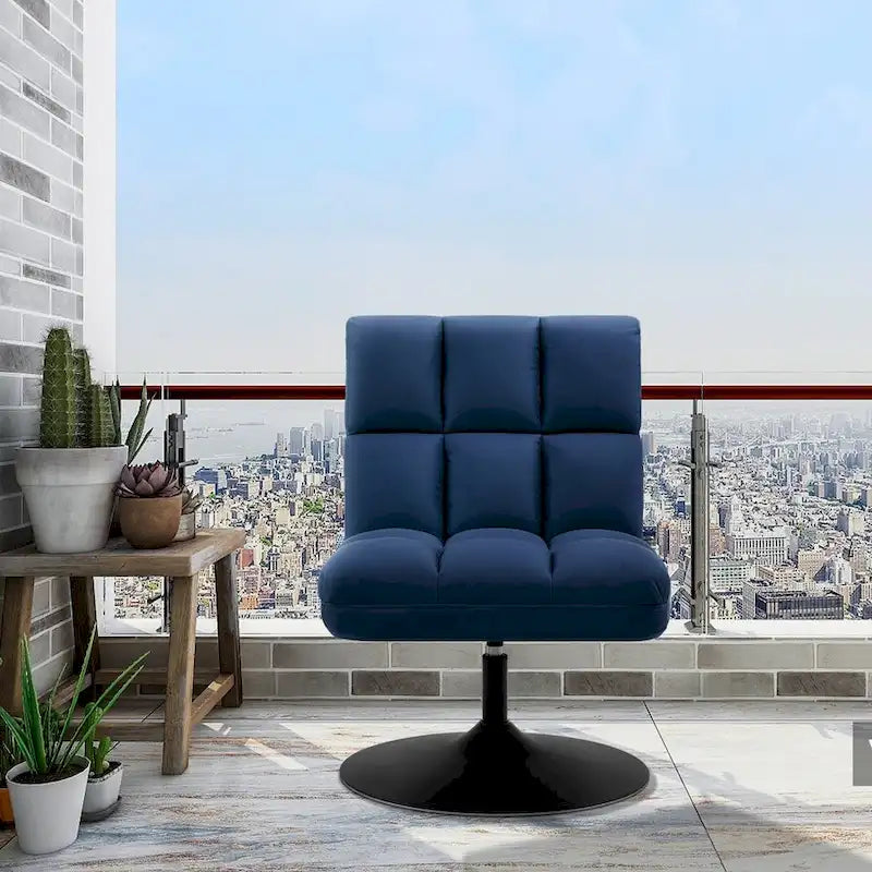 MCombo Poltrone Girevoli di Design, Sedie Moderne per Soggiorno, Poltroncina Imbottita Senza Braccioli, Tessuto Leathaire 4380