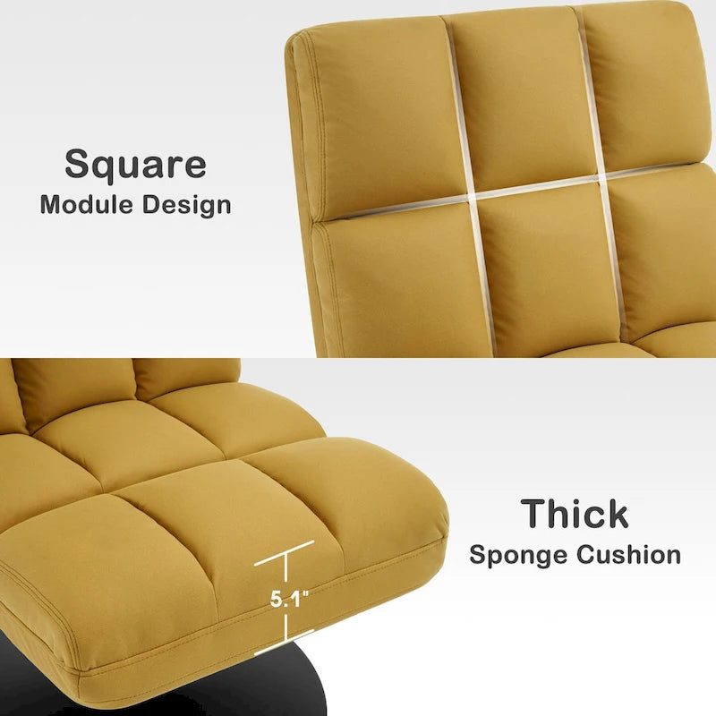 MCombo Poltrone Girevoli di Design, Sedie Moderne per Soggiorno, Poltroncina Imbottita Senza Braccioli, Tessuto Leathaire 4380