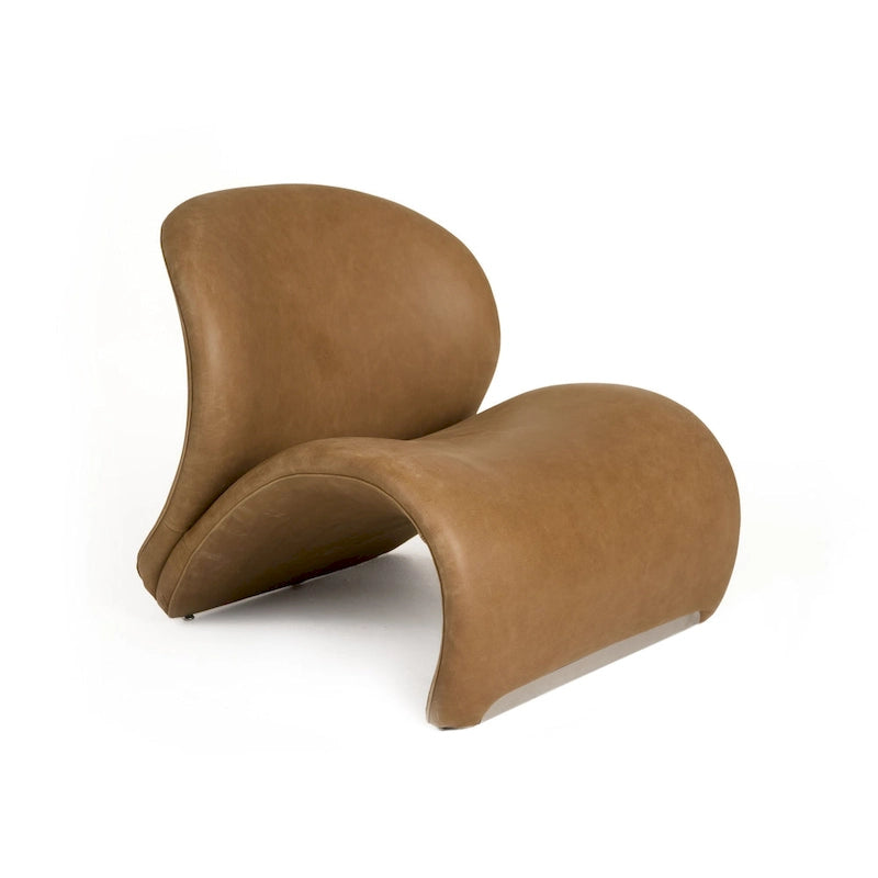 Modrest Donovan Modern Brown Leather Accent Chair