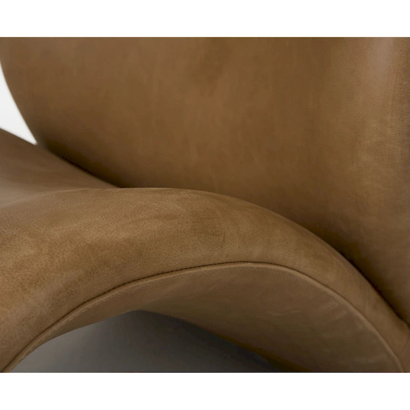 Modrest Donovan Modern Brown Leather Accent Chair