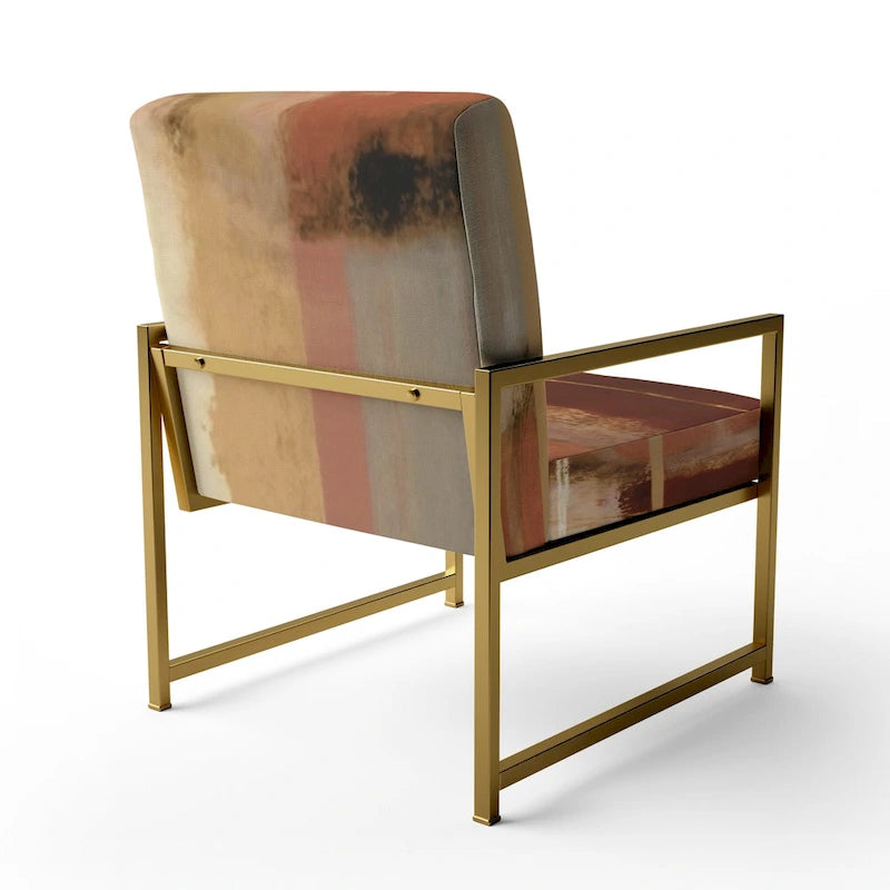 Designart Sedia Poltrona Imbottita Accent Abstract Elementary III Marrone Cioccolato e Sedia Poltrona Moderna e Contemporanea