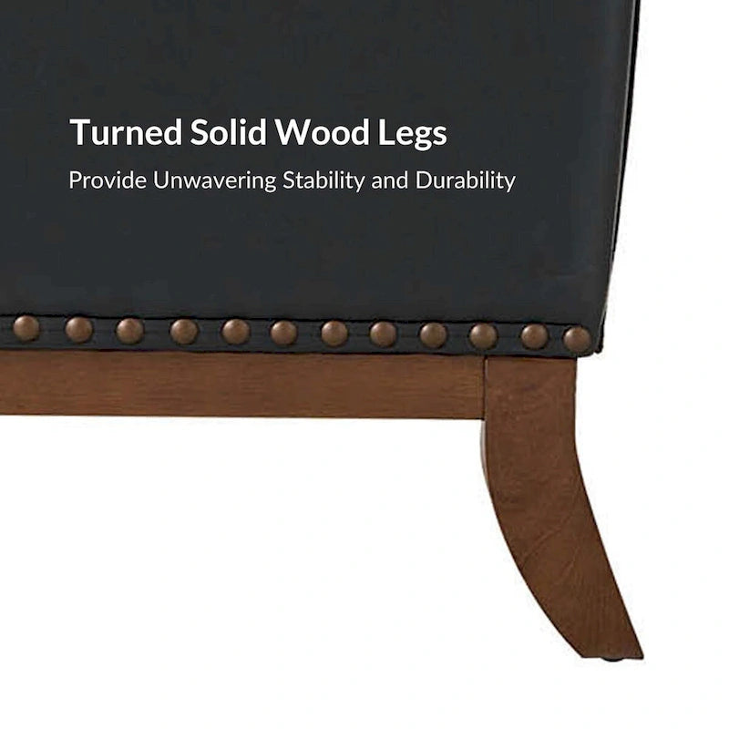 Poltrona Lourdes in vera pelle con struttura in legno massiccio e cuscino del sedile rimovibile, set da 2 di HULALA HOME