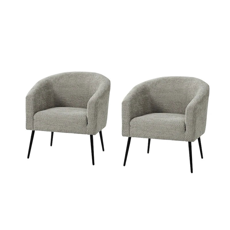 Poltrona in bouclé Hal Modern con gambe in metallo Set da 2 di HULALA HOME