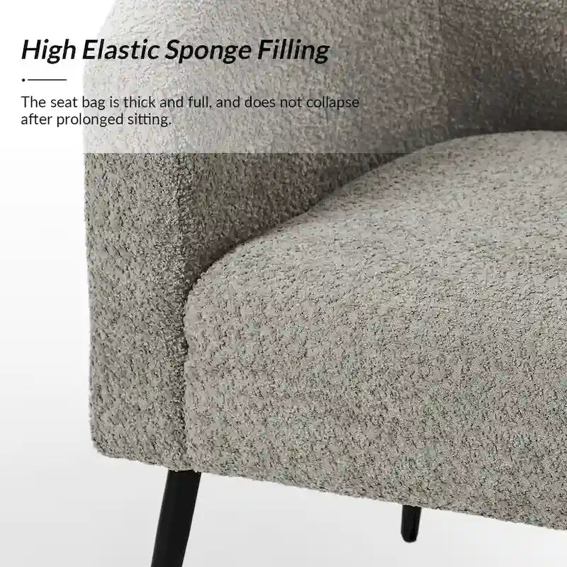 Poltrona in bouclé Hal Modern con gambe in metallo Set da 2 di HULALA HOME