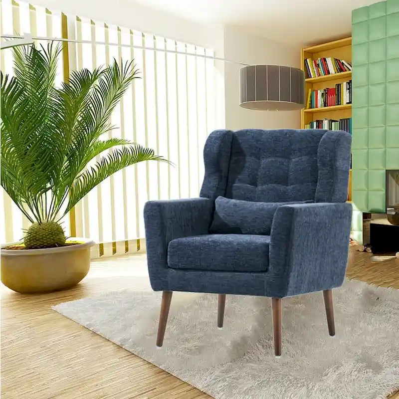 Poltrona Mid-Century Modern con cuscino lombare, Set da 1