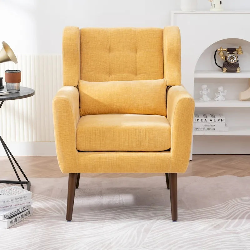 Poltrona Mid-Century Modern con cuscino lombare, Set da 1