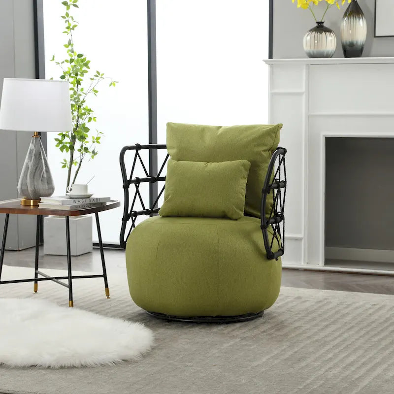 Upholstered Swivel Accent Chair Living Room Chair