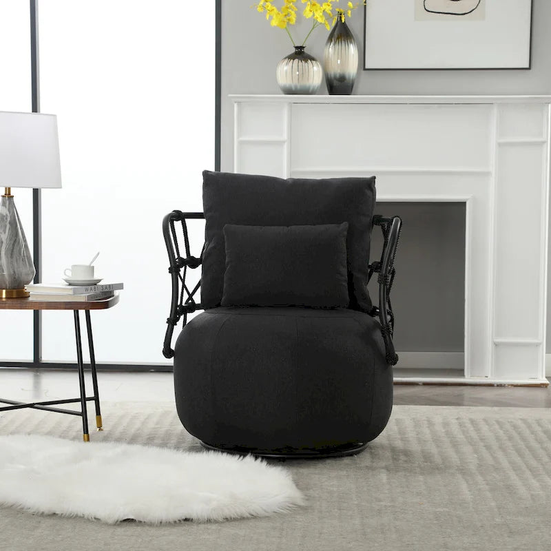 Upholstered Swivel Accent Chair Living Room Chair