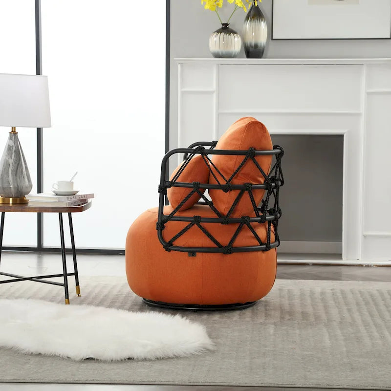 Upholstered Swivel Accent Chair Living Room Chair