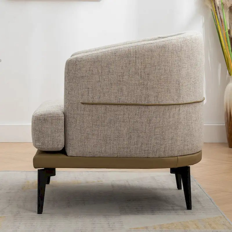 Modern Two-tone Barrel Fabric Chair