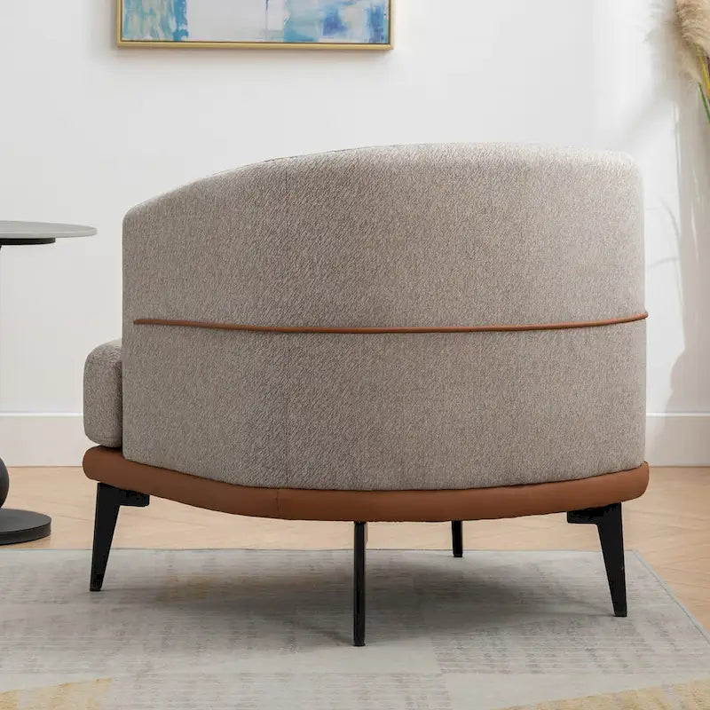Modern Two-tone Barrel Fabric Chair