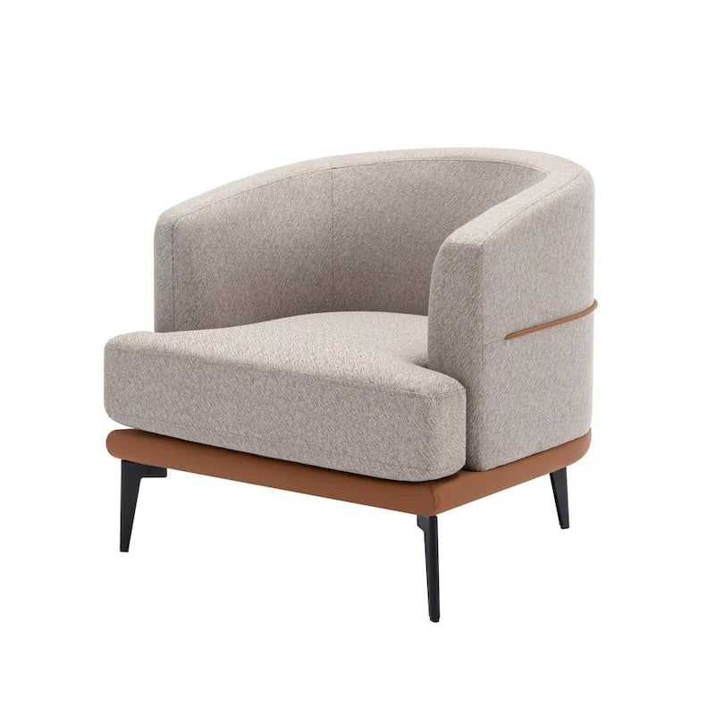 Modern Two-tone Barrel Fabric Chair