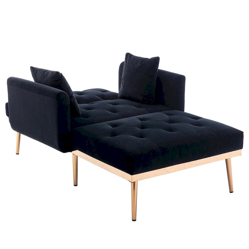 Chaise longue/poltrona, bordi curvi, imbottita con schiuma spessa e rivestita con tessuto di alta qualità