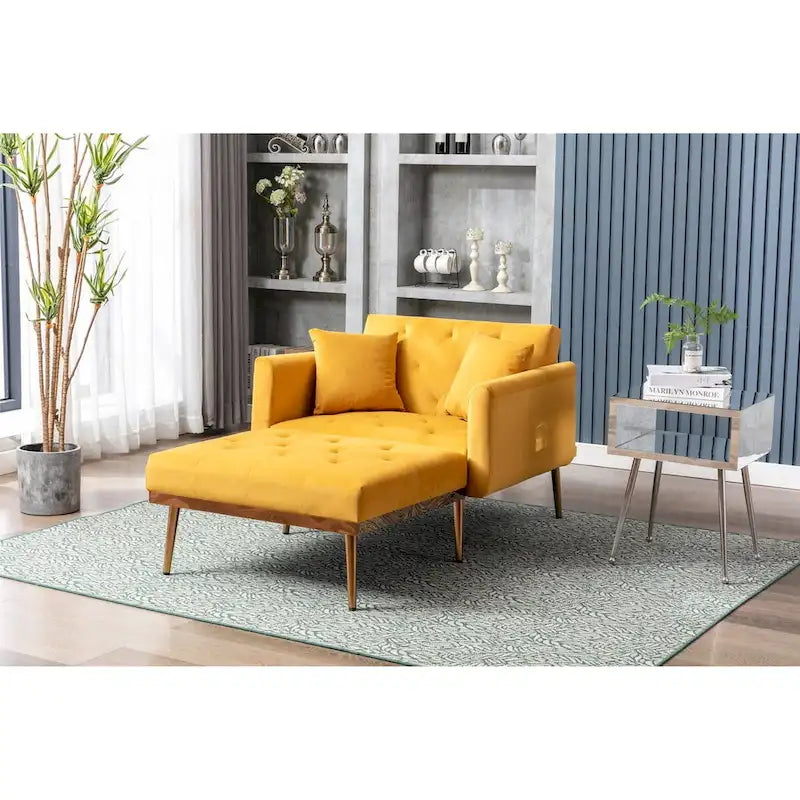 Chaise longue/poltrona, bordi curvi, imbottita con schiuma spessa e rivestita con tessuto di alta qualità