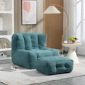 Flauschiger Sitzsack mit Memory-Schaumstoff und Hocker