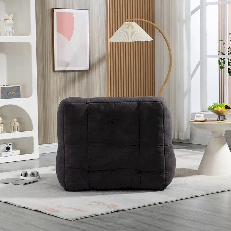 Flauschiger Sitzsack mit Memory-Schaumstoff und Hocker
