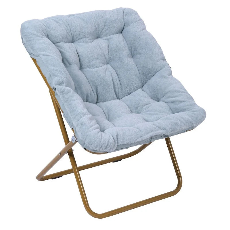 Übergroßer klappbarer Polster-Saucer-Sessel mit Hocker
