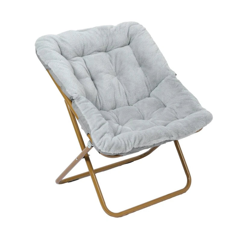 Übergroßer klappbarer Polster-Saucer-Sessel mit Hocker