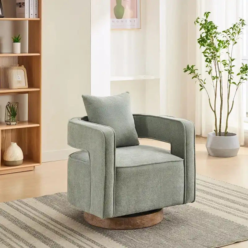 Poltrona girevole accentata con schienale aperto 29,1 W con base effetto invecchiato