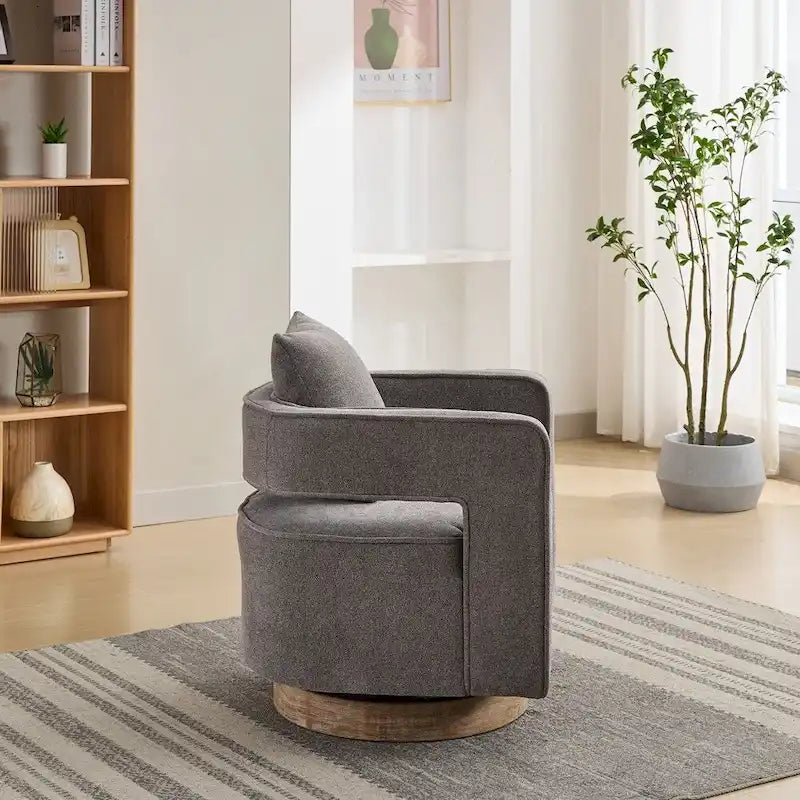 Poltrona girevole accentata con schienale aperto 29,1 W con base effetto invecchiato