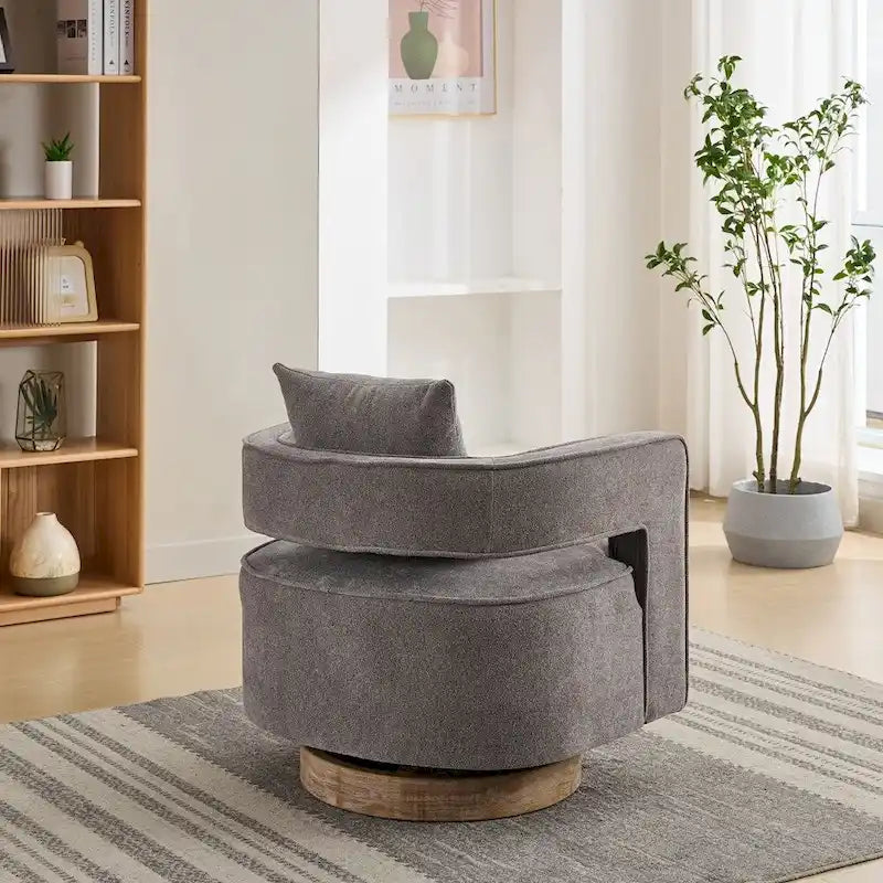 Poltrona girevole accentata con schienale aperto 29,1 W con base effetto invecchiato