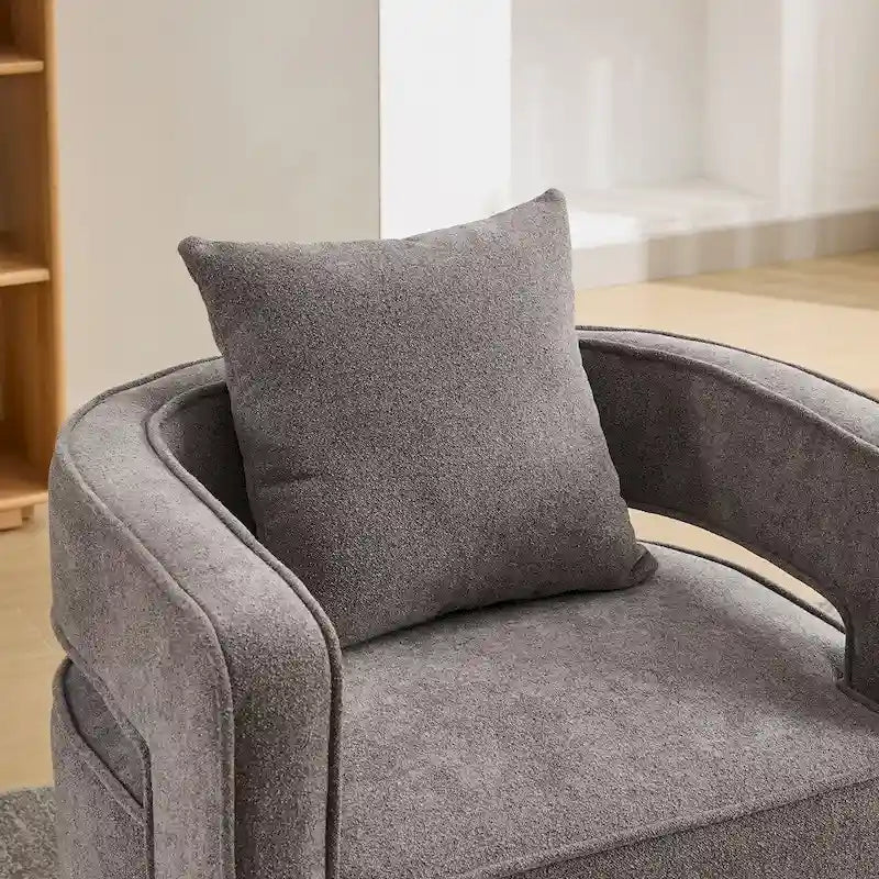 Poltrona girevole accentata con schienale aperto 29,1 W con base effetto invecchiato
