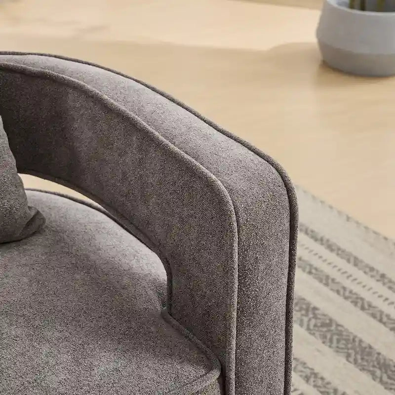 Poltrona girevole accentata con schienale aperto 29,1 W con base effetto invecchiato