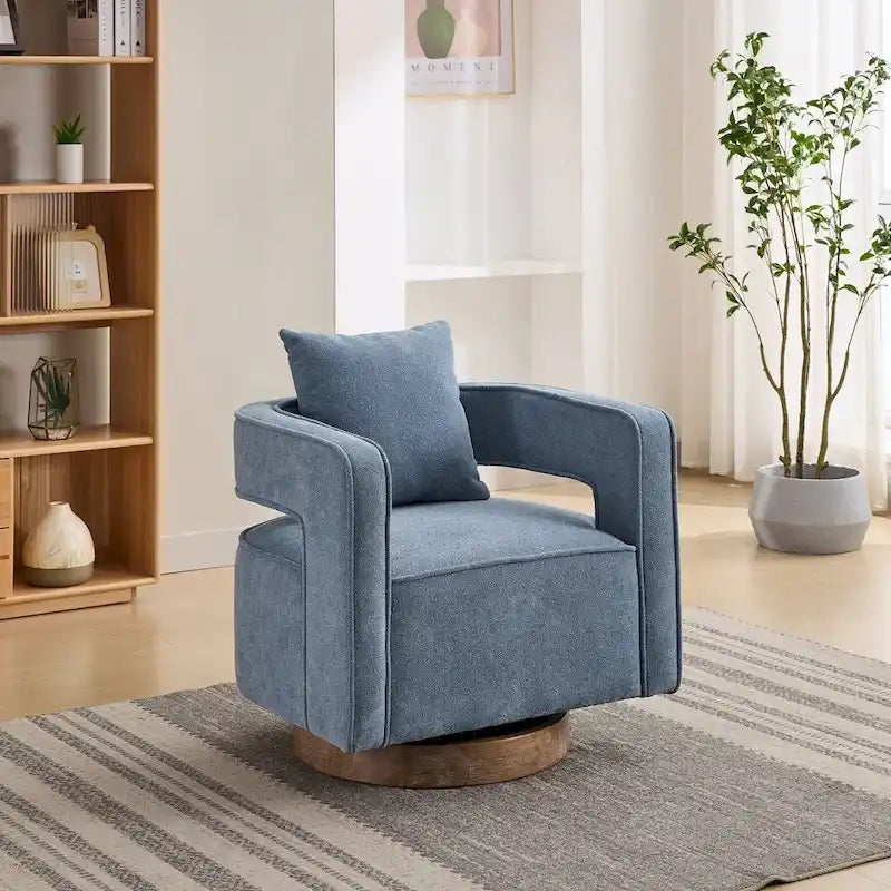 Poltrona girevole accentata con schienale aperto 29,1 W con base effetto invecchiato