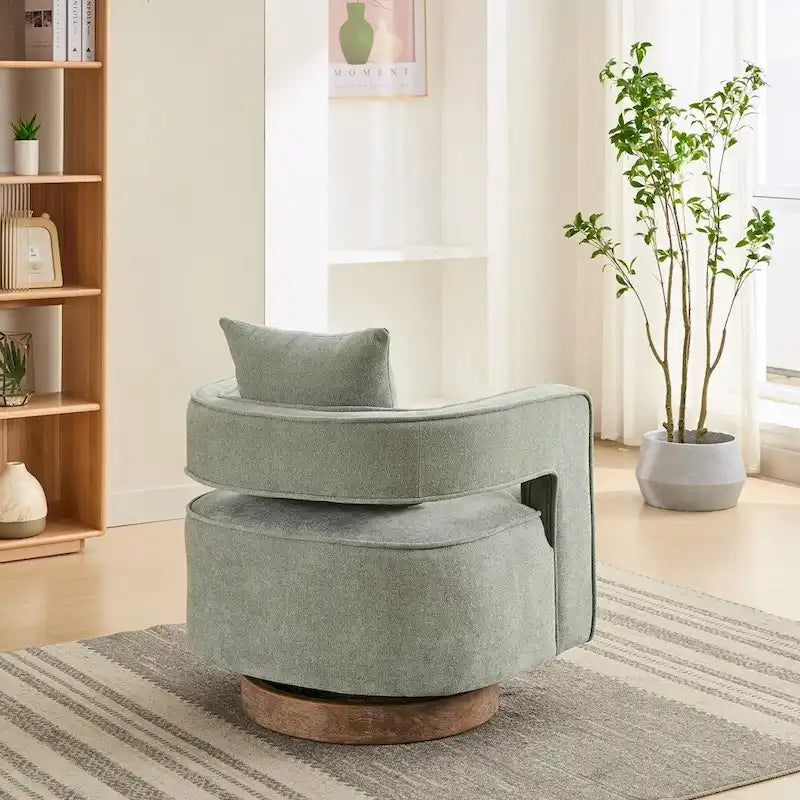 Poltrona girevole accentata con schienale aperto 29,1 W con base effetto invecchiato