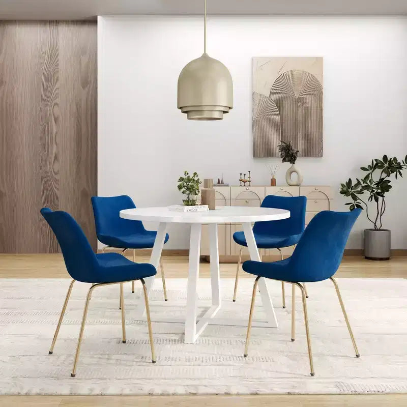 Set da pranzo rotondo Avant di Roundhill Furniture, tavolo da pranzo rotondo con 4 sedie laterali, 5 pezzi