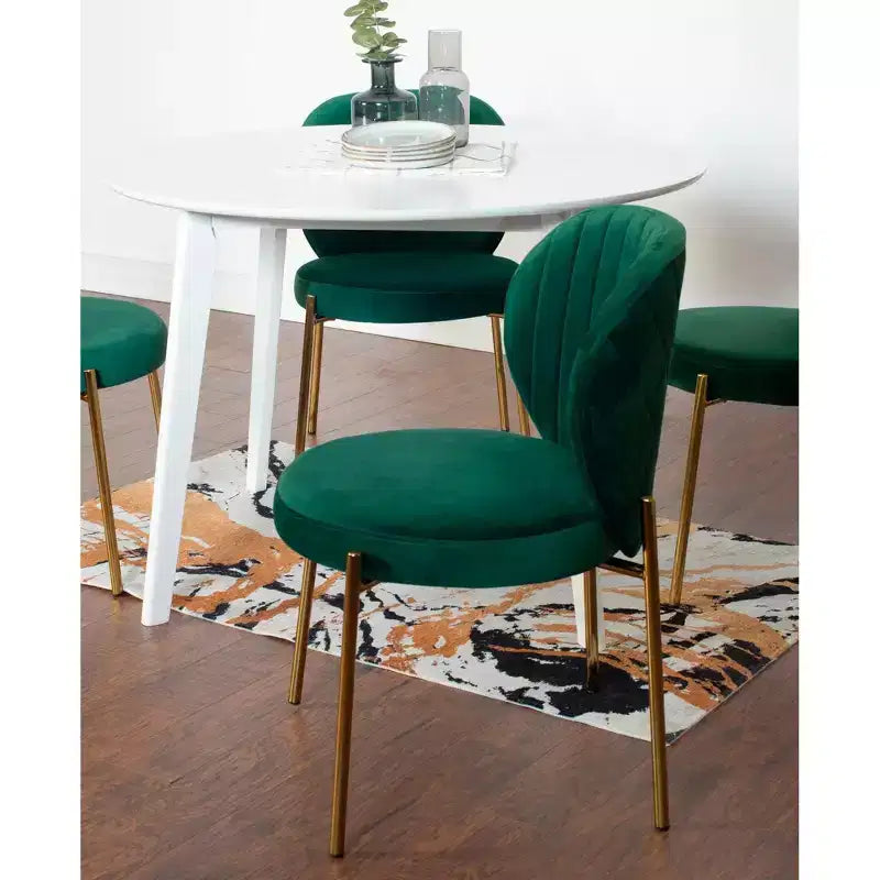 Roundhill Furniture Set da pranzo contemporaneo Amoa, tavolo da pranzo rotondo bianco con 2 sedie, 3 pezzi