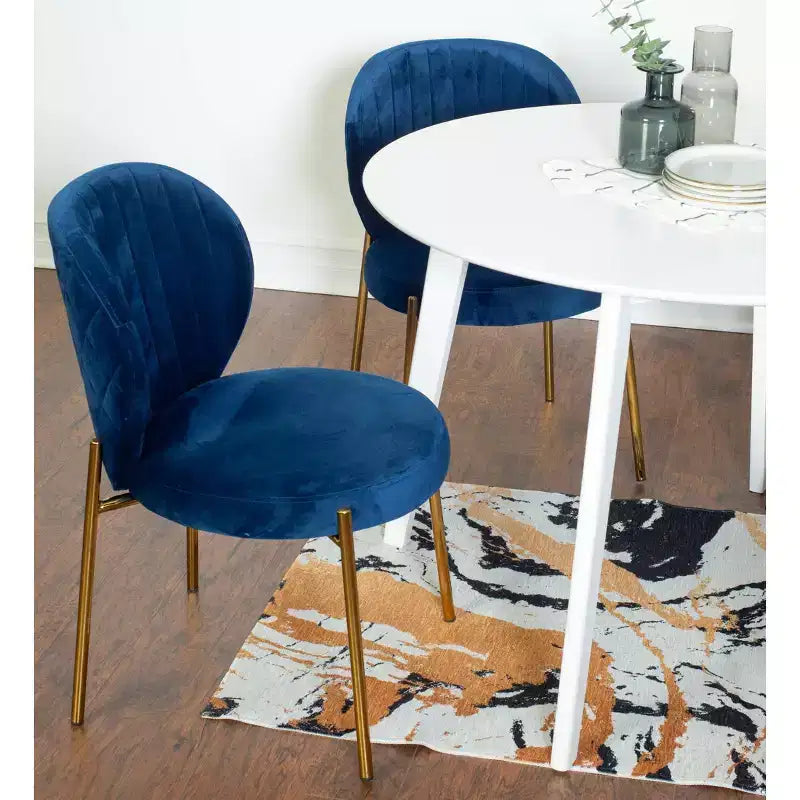 Roundhill Furniture Set da pranzo contemporaneo Amoa, tavolo da pranzo rotondo bianco con 2 sedie, 3 pezzi
