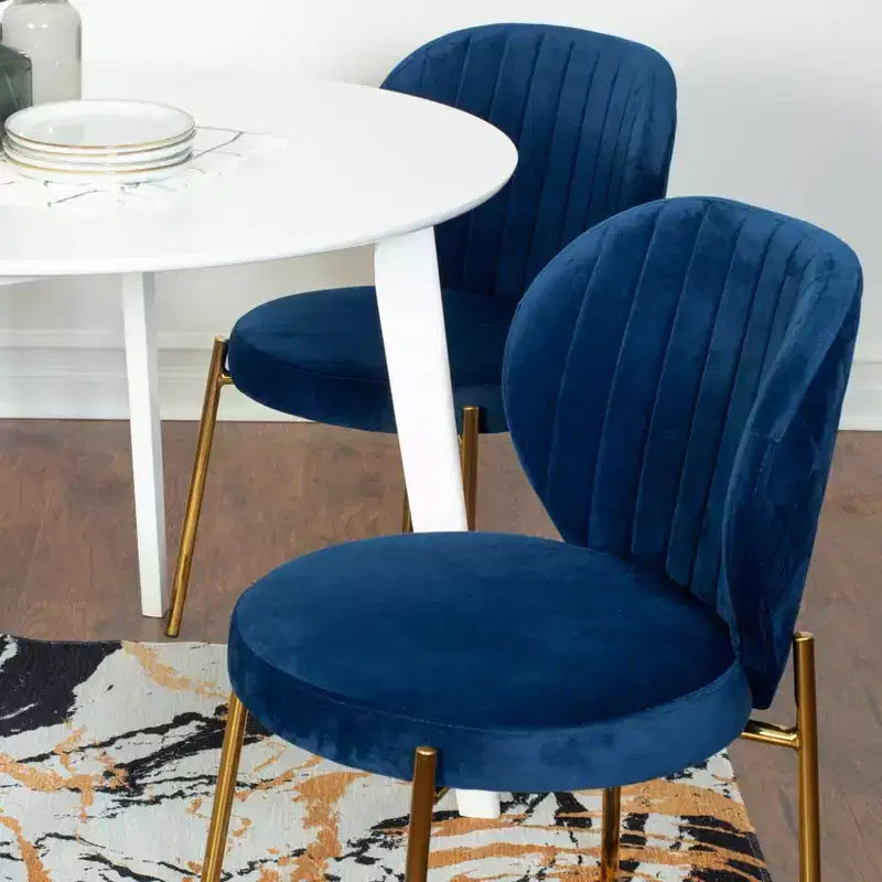 Roundhill Furniture Set da pranzo contemporaneo Amoa, tavolo da pranzo rotondo bianco con 2 sedie, 3 pezzi