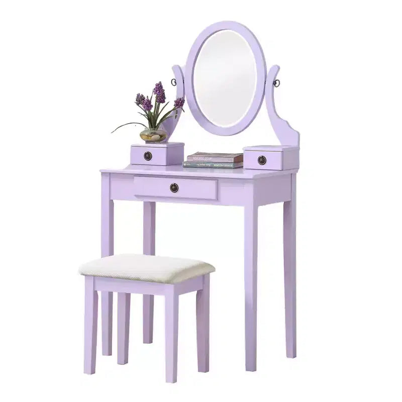 Set Toeletta e Sgabello Moniya in Legno Viola