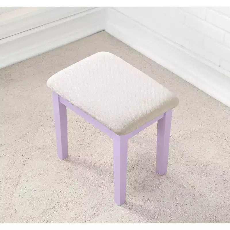 Set Toeletta e Sgabello Moniya in Legno Viola