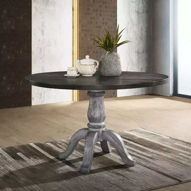 Set da pranzo Roundhill Furniture Iris in legno, bianco anticato, 5 pezzi