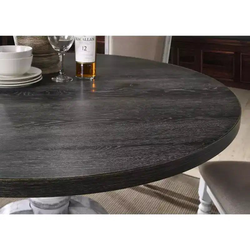 Set da pranzo Roundhill Furniture Iris in legno, bianco anticato, 5 pezzi