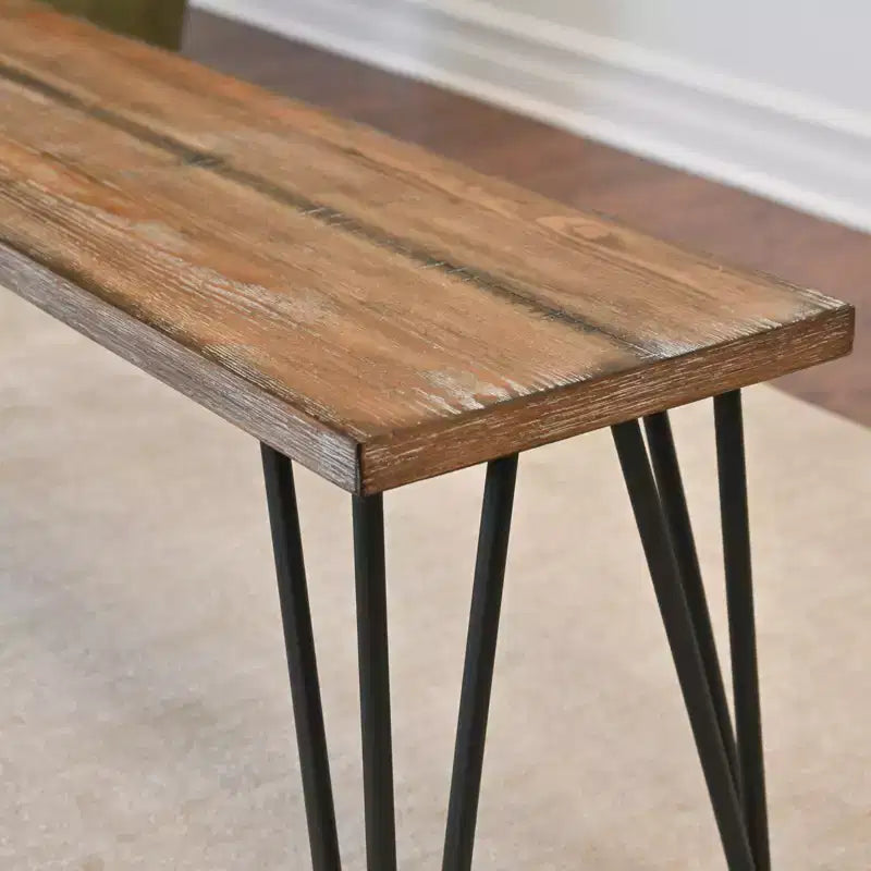 Set da pranzo Amisos da 6 pezzi, tavolo da pranzo con gambe a forcina con 4 sedie e una panca in legno, 3 opzioni di colore