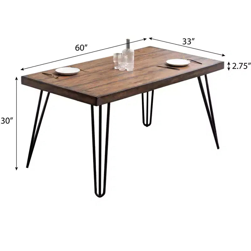 Set da pranzo Amisos da 6 pezzi, tavolo da pranzo con gambe a forcina con 4 sedie e una panca in legno, 3 opzioni di colore