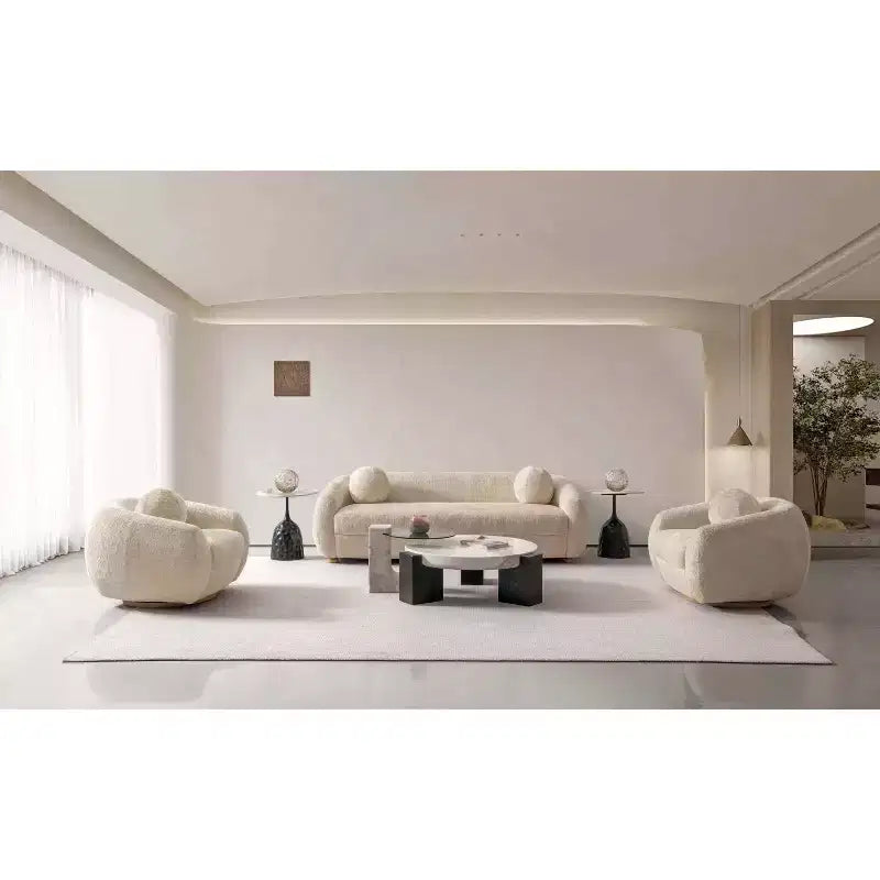 Manhattan Comfort 3pc Tribeca Chenille Upholstered 85.8" Sofa and 2 Accent Chairs