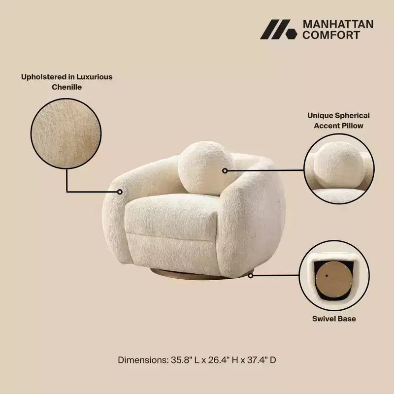 Manhattan Comfort 3pc Tribeca Chenille Upholstered 85.8" Sofa and 2 Accent Chairs