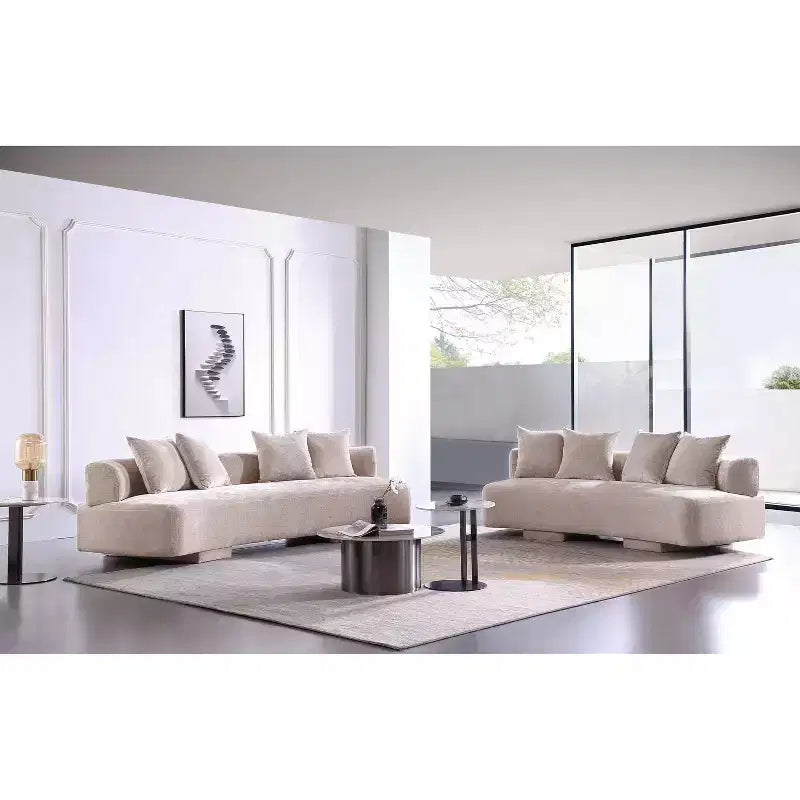Manhattan Comfort 2pc Verandah Chenille Upholstered 112" Sofa and 90.6" Sofa Set