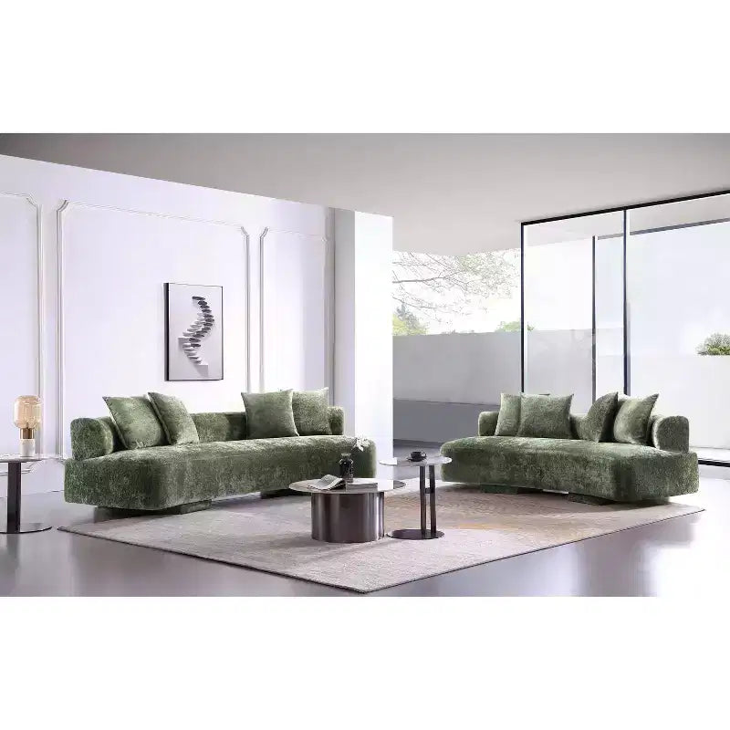 Manhattan Comfort 2pc Verandah Chenille Upholstered 112" Sofa and 90.6" Sofa Set