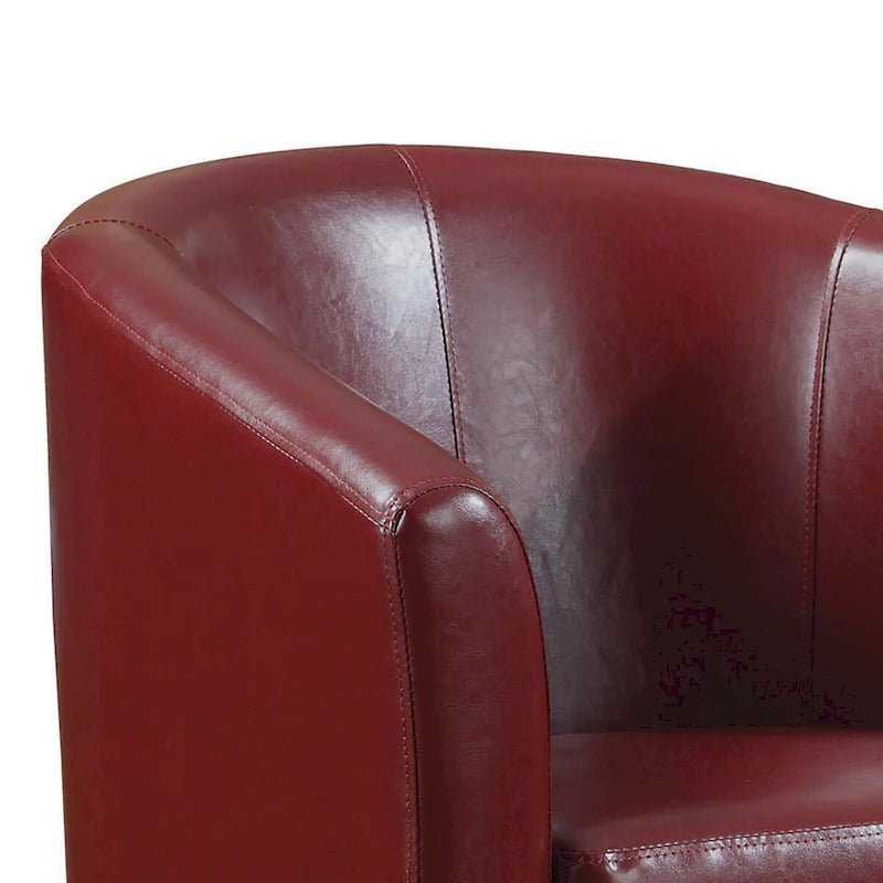 Poltrona d'accento compatta ed elegante, rossa