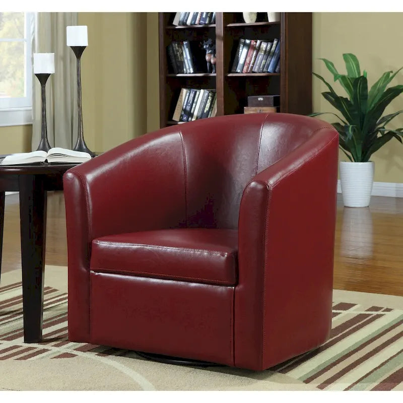 Poltrona d'accento compatta ed elegante, rossa