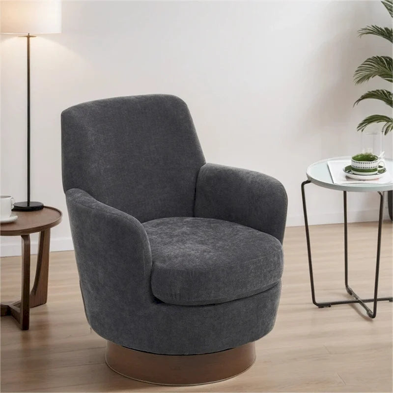 Poltrona accent girevole con base in acciaio inossidabile